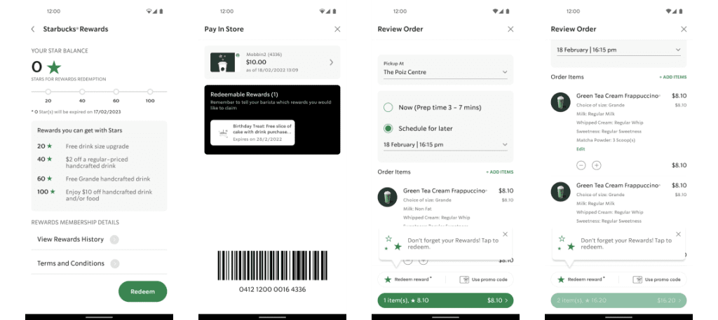 Starbuck Application user interface